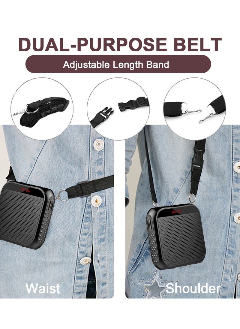 Voice Amplifier with Wired Microphone Headset, Portable Rechargeable PA System Speaker Personal Microphone Speech Amplifier, Loudspeaker for Teachers, Tour Guides/Coaches Metting/Yoga/Fitness (Black) - Image 5